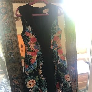 Floral navy blue scuba dress
